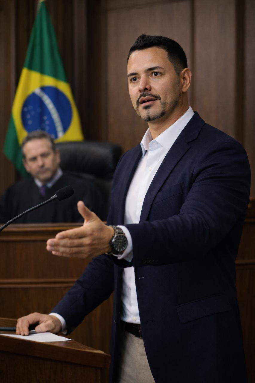 Dr. Juliano dos Santos Cestari em tribunal